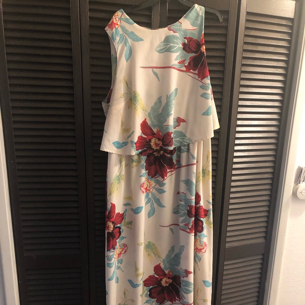 ASOS Maxi Flower dress with button detail in back